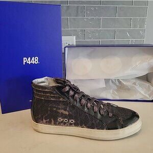 P448 Woman's Silver Casual Fashion Sneakers Shoes F21SKate W Glam Sz 39 US 8.5